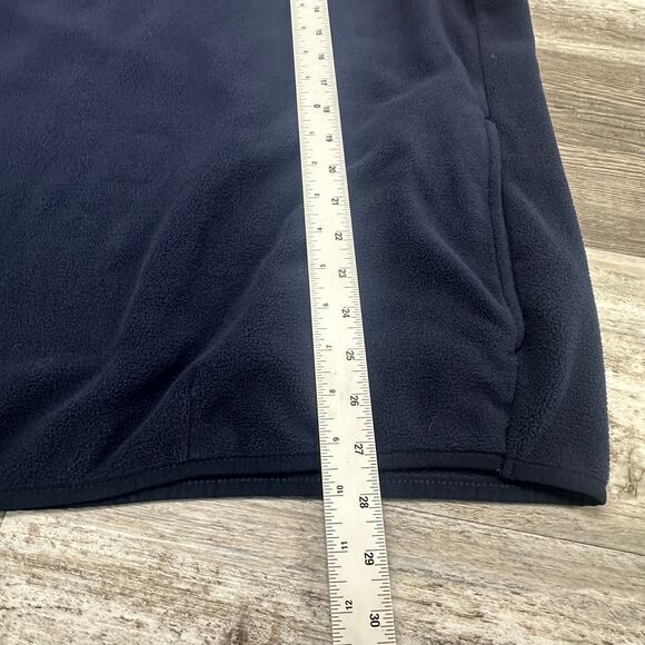 Lands End Oeko-Tex Blue Red Mens XL Colorblock Mock Neck Fleece Pullover Jacket - Picture 8 of 8